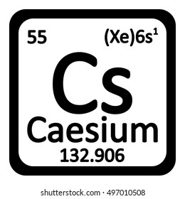 Periodic table element caesium icon on white background. Vector illustration.