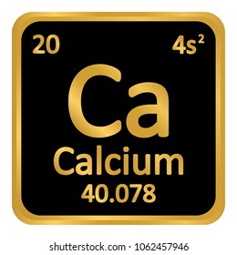 Periodic table element calcium icon on white background. Vector illustration.