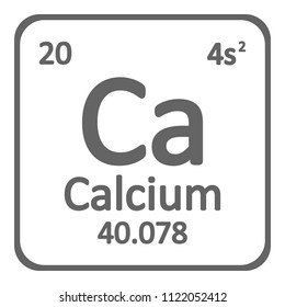 Periodic table element calcium icon on white background. Vector illustration.