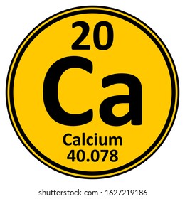 Periodic table element calcium icon on white background. Vector illustration.