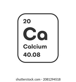 Periodic table element calcium icon on white background. Vector illustration
