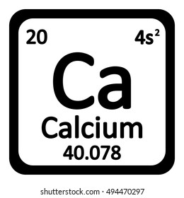 Periodic table element calcium icon on white background. Vector illustration.