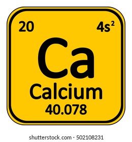 Periodic table element calcium icon on white background. Vector illustration.