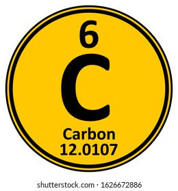 Periodic Table Element Carbon Icon On Stock Vector Royalty Free