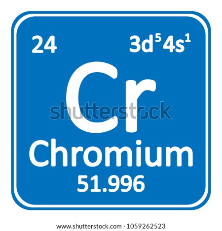 Periodic table element chromium icon on white background. Vector illustration.
