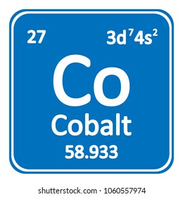 Periodic table element cobalt icon on white background. Vector illustration.