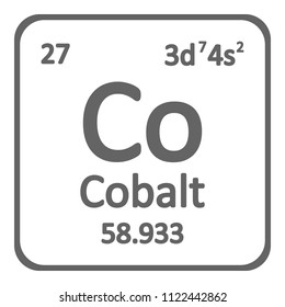 Periodic table element cobalt icon on white background. Vector illustration.