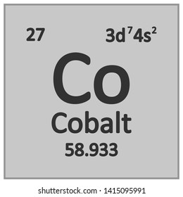 Periodic table element cobalt icon on white background. Vector illustration.
