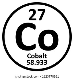 Periodic table element cobalt icon on white background. Vector illustration.