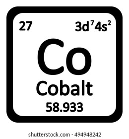 Periodic table element cobalt icon on white background. Vector illustration.