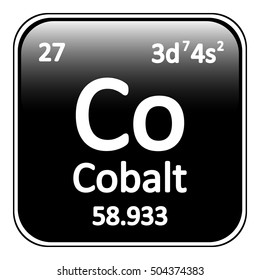 Periodic table element cobalt icon on white background. Vector illustration.