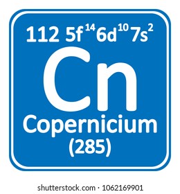 Periodic table element copernicium icon on white background. Vector illustration.