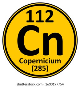 Periodic table element copernicium icon. Vector illustration.