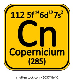 Periodic table element copernicium icon on white background. Vector illustration.