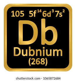 Periodic table element dubnium icon on white background. Vector illustration.