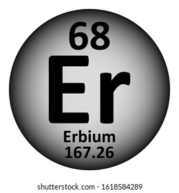 Periodic table element erbium icon on white background. Vector illustration.