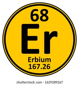 Periodic table element erbium icon on white background. Vector illustration.
