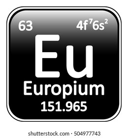 Periodic table element europium icon on white background. Vector illustration.