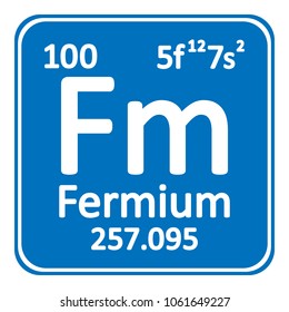 Periodic table element fermium icon on white background. Vector illustration.