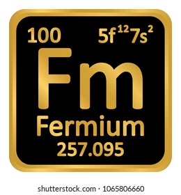 Periodic table element fermium icon on white background. Vector illustration.