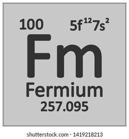 Periodic table element fermium icon on white background. Vector illustration.
