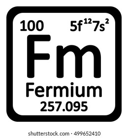 Periodic table element fermium icon on white background. Vector illustration.