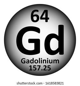 Periodic table element gadolinium icon on white background. Vector illustration.