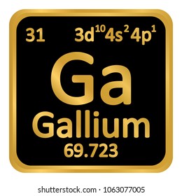 Periodic table element gallium icon on white background. Vector illustration.