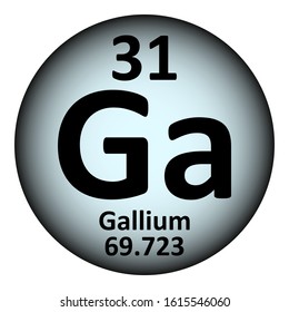 Periodic table element gallium icon on white background. Vector illustration.