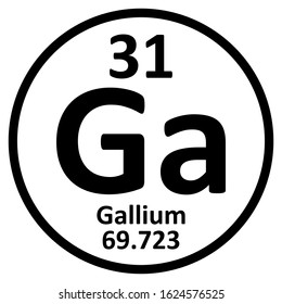 Periodic table element gallium icon on white background. Vector illustration.