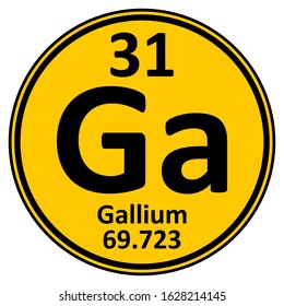 Periodic table element gallium icon on white background. Vector illustration.
