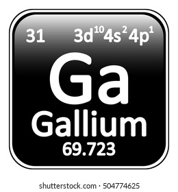 Periodic table element gallium icon on white background. Vector illustration.