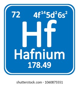 Periodic table element hafnium icon on white background. Vector illustration.