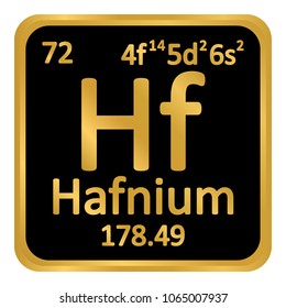 Periodic table element hafnium icon on white background. Vector illustration.