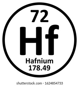 Periodic table element hafnium icon on white background. Vector illustration.