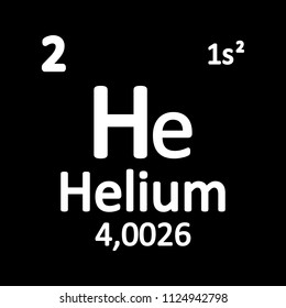 Periodic table element helium icon on white background. Vector illustration.