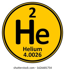 Periodic table element helium icon on white background. Vector illustration.