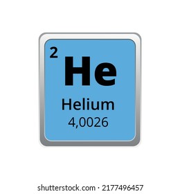 Periodic Table Element Helium Icon On Stock Vector (Royalty Free ...