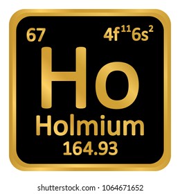 Periodic table element holmium icon on white background. Vector illustration.