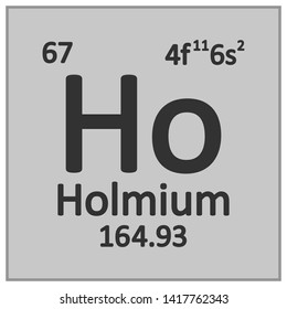 Periodic table element holmium icon on white background. Vector illustration.