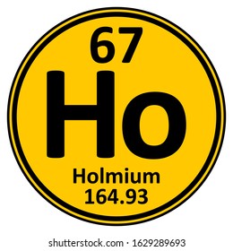 Periodic table element holmium icon on white background. Vector illustration.