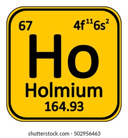 Periodic table element holmium icon on white background. Vector illustration.
