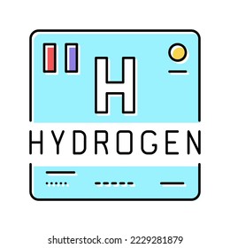 periodic table element hydrogen color icon vector. periodic table element hydrogen sign. isolated symbol illustration