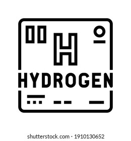 periodic table element hydrogen line icon vector. periodic table element hydrogen sign. isolated contour symbol black illustration