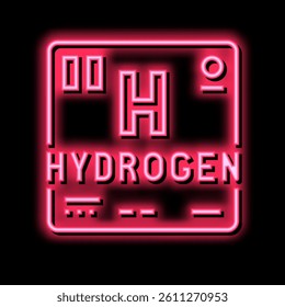 periodic table element hydrogen neon light sign vector. periodic table element hydrogen illustration