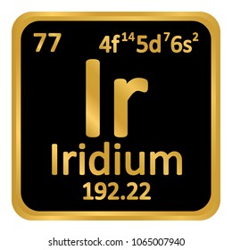 Periodic table element iridium icon on white background. Vector illustration.