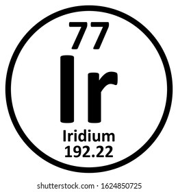 Periodic table element iridium icon on white background. Vector illustration.
