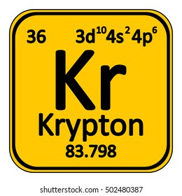 Periodic table element krypton icon on white background. Vector illustration.