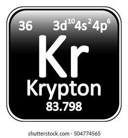 Periodic table element krypton icon on white background. Vector illustration.