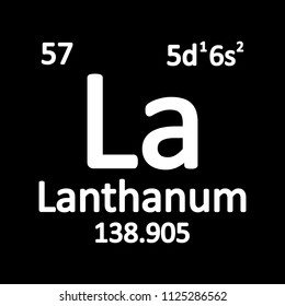 Periodic table element lanthanum icon on white background. Vector illustration.